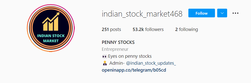 Indian stock market instagram accounts