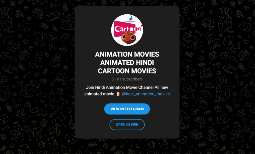 telegram channels for animated movies