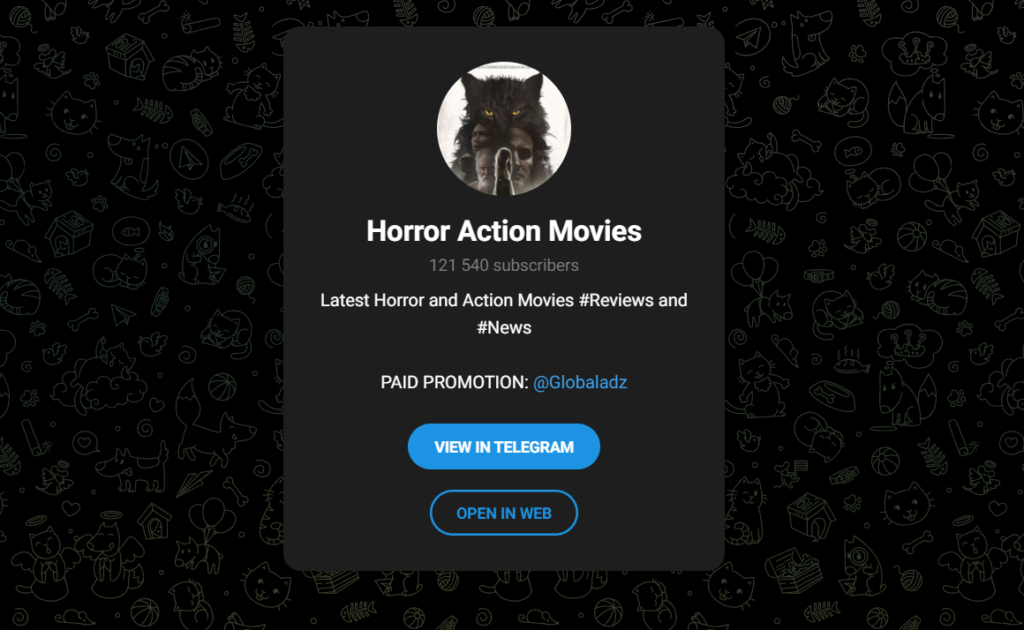 horror movies Telegram channels